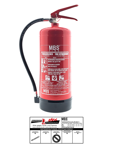 MBS-FIRE (Pii) 6kg ABC Pulver Dauerdruck Feuerlöscher MBS-FIRE 34A = 10LE